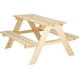 Springos® Picknicktafel Voor Kinderen - Hout - Naturel - 90 X 79 X 50 cm
