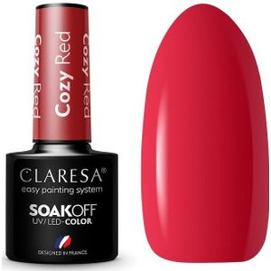 Claresa Soak Off UV/LED kleur lak hybride Cozy rood 5g