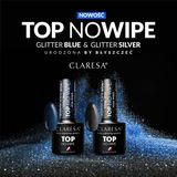Claresa - Top Coat No Wipe - Glitter Blauw - 5g - UV / LED