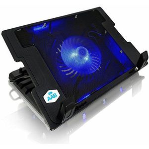 AABCOOLING NC20 - Laptopkoeler met 125 mm ventilator, verstelbare helling en blauwe achtergrondverlichting, pc, pc-accessoires, houder voor pc tot 15,6 inch en consoles, laptopkoeler