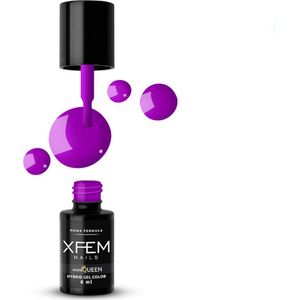 XFEM Paars UV/LED Hybrid Gellak 6ml. #0116 - Paars - Glanzend - Gel nagellak