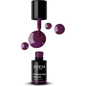 XFEM UV/LED Hybrid Gellak 6ml. #0160 Plummy Violet - Paars - Glanzend - Gel nagellak