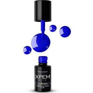 XFEM UV/LED Hybrid Gellak 6ml. #0177 Blue Christmas - Blauw - Glanzend - Gel nagellak