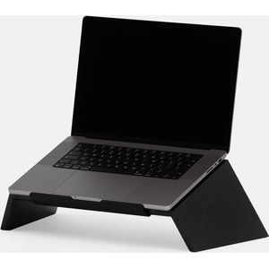 Oakywood Laptop Stand - Zwart Massief Eiken - Echt Houten Laptop MacBook Standaard 15/16"" Ergonomisch Stijlvol