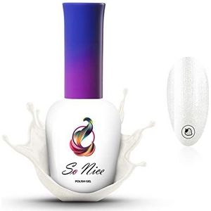So Nice Gellak UV LED, Glitter Wit, Glanzend Wit, 8 ml