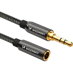 Wozinsky - mini-jack - verlengkabel - (vrouwelijk-mannelijk) - AUX-verlenging - 3 - m - zwart
