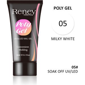 RENEY® PolyGel AcrylGel Milky White 05 - 30ml. - Milky White - Glanzend - Polygel