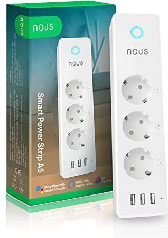 Nous - A5 Slimme Stekkerdoos - Wit - 3 Schuko Stopcontacten - 3 USB Aansluitingen
