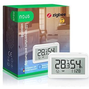 NOUS E6 temperatuursensor, hygrometer slimme thermometer, ZigBee temperatuursensor digitale thermometer Alexa ZigBee, TUYA smart life ZigBee2MQTT