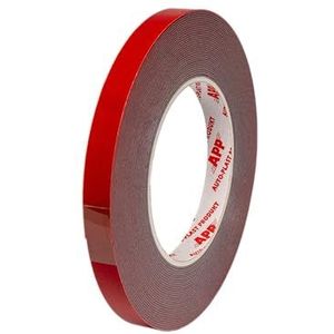 AUTO-PLAST PRODUKT AUTO-PLAST PRODUKT APP Acryl tape, dubbelzijdig plakband, extra sterk, dubbelzijdige waterdichte montageband, rood, 10 m lang, 12 mm breed
