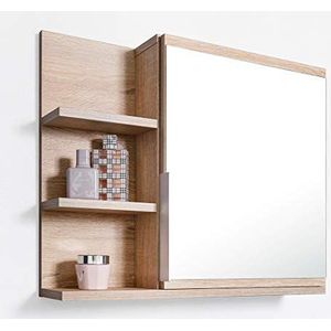 DOMTECH Badkamerspiegelkast met planken, badkamerspiegel, eiken Sonoma spiegelkast, L