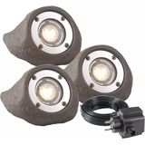 Garden Lights: Lapis Tuinspot 12 Volt Set (3st) - Grijs