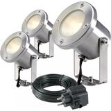 Garden Lights grondspot zilver 13 x 24,5 x 12,8 cm