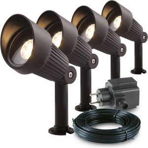 Garden Lights: Focus Tuinspot 12 Volt Set (4st) - Zwart