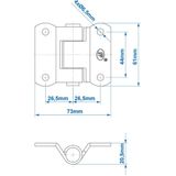 Pro Plus Scharnier - 73 x 61 mm - SPP ZW - 02.40