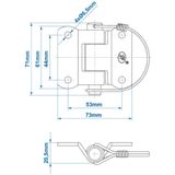 ProPlus - Vlinderscharnier - Zwart - 73 x 71 mm - Duurzaam en Sterk