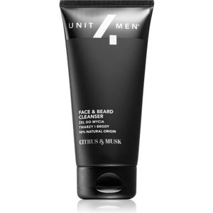 Unit4Men Face & Beard Cleanser Citrus&Musk Wasgel voor Gezicht en Baard 150 ml