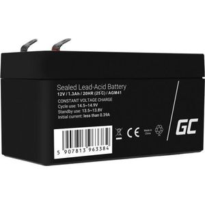 Accu loodaccu Gel AGM 12 V 1,3 Ah Green Cell accu batterij voor USV loodgel accu verzegeld lood-zuur batterij VRLA cyclivast alarminstallatie speelgoed viskas handlamp zaklampen weegschaal