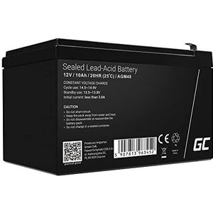 Green Cell AGM48 AGM 12 V 10 Ah accu VRLA loodaccu loodaccu reserveaccu accubatterij cyclusbestendig Unbemann UPS UPS Noodstroom UPS installatie Back-up batterij batterijback-up