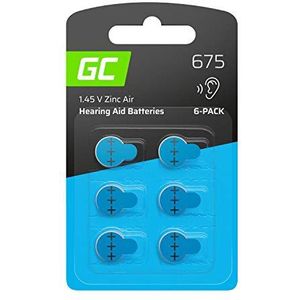 Green Cell Merkknop model 6 x batterij do aparatów slluuchowych type 675 P675 PR44 ZL1 ZincAir