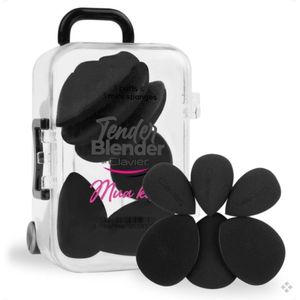 Clavier Beauty Blender & Powder Puff - 6 Stuks - Zwart- 3 x Mini Powder Puff en 3 x Mini Beauty Spons