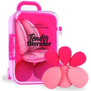 Clavier Beauty Blender & Powder Puff - 6 Stuks - Rose - 3 x Mini Powder Puff en 3 x Mini Beauty Spons
