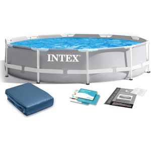 Intex opzetzwembad - Ø305cm - grijs - incl reparatiekit & zeil
