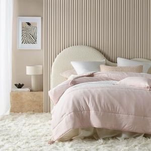 ROOM99 Noemi Elegante sprei poederroze, 200 x 220 cm, veelzijdig inzetbaar als bedsprei of bankovertrek, deken voor bed en bank, doorgestikte stijl, ideaal als sprei