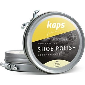 Kaps Shoe Polish Blik - Creme met was voor alle soorten gladleer, verzorgt het leer en geeft glans - (100) Kleurloos - 50ml