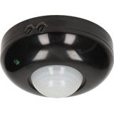 PIR bewegingssensor binnen voor lamp - Bewegingsmelder plafond - Motion sensor 360° - Doorgangsmelder 2000 Lux - Zwart