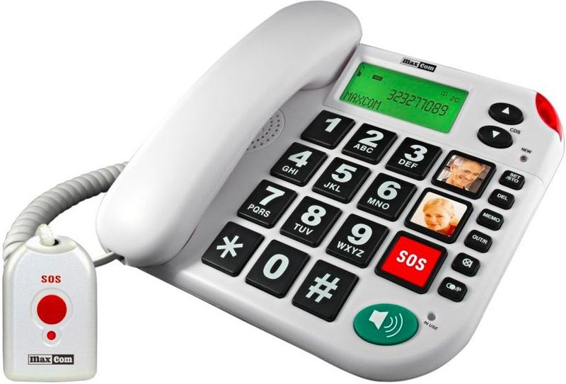 Maxcom - huistelefoon KXT 481 met SOS alarmzender