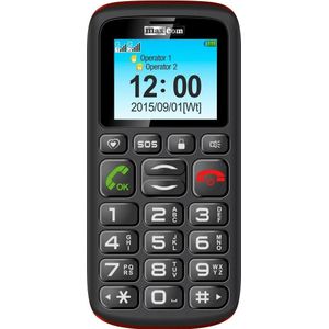 Maxcom MM428 2G (0.03 GB, Zwart, Rood, 1.80"", Dubbele SIM, 2G), Smartphone, Rood, Zwart