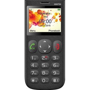 Maxcom mobiele telefoon seniorentelefoon met noodoproepknop Bluetooth 2,3 inch display 2MP camera FM radio en zaklamp zwart MM750 2G