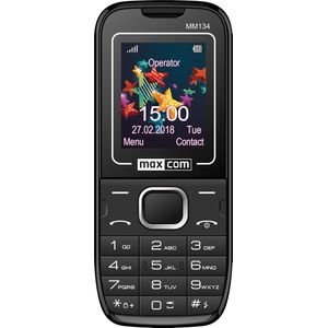 Maxcom Mobiele telefoon senioren mobiele telefoon Bluetooth 1,77 inch display 0,08 MP camera FM-radio en zaklamp zwart MM134 2G