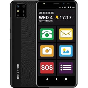 Maxcom Smartfon MS 554 4G z aplicacją przyjazny ekran (32 GB, Juoda, 5.50"", Dubbele SIM, 5 Mpx, 5G), Smartphone, Zwart