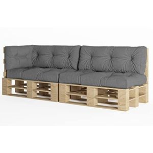 Chilly Pilley Palletkussen Schuimvlokken Palletkussen Palletkussen Palletmeubilair Palletbank Rugleuning Zitkussen Zijkussenset (Set Van 5 Grijs)