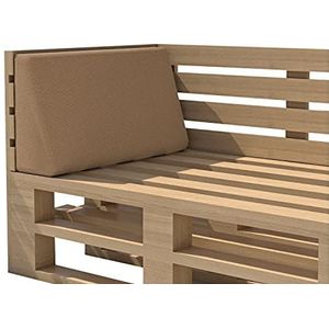 Chilly Pilley Palletkussen Tuinkussen Waterdicht Palletkussen Palletkussen Binnen Buiten Wasbaar Afneembaar Zitkussen Rugkussen (Zijkussens 60x40x10/20, Beige)