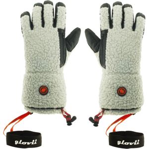 Glovii Verwarmbare Handschoenen Inclusief Lamswol - Maat M - Zwart / Wit