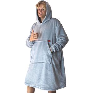 Glovii - Verwarmde Poncho - Lichtgrijs