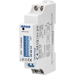 Orno WE-521 LCD Digitale Enkelfasige Elektriciteitsmeter 1-fasige Weergave van Elektriciteitsverbruik met MID-certificaat en Pulsuitgang
