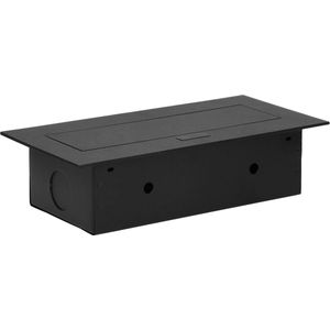 Stekkerdoos met 3 stopcontacten 230 Volt - Pop up stekkerblok zonder kabel - Inbouw Verdeelstekker met RVS afwerking - voor max. 3680 Watt - Zwart