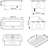 Orno - Pop-up Stekkerdoos - Goud - Inbouw met 2 Stopcontacten en 2 USB A