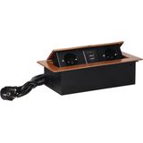 Orno - Pop-up Stekkerdoos - Goud - Inbouw met 2 Stopcontacten en 2 USB A