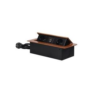 Orno Pop-up Stekkerdoos - 2 stopcontacten - 2 USB A - Inbouw Stekkerblok met 1.5 meter kabel - Goud