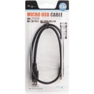 NATEC - NKA-0427 - USB A - Micro USB B - Kabel 0,5 m - Zwart