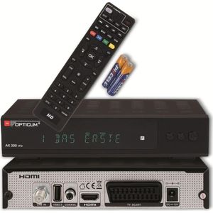 Opticum 30052-1 - Ontvanger, SAT, DVB-S2, HDTV, FTA (DVB-S2), TV-ontvanger, Zwart