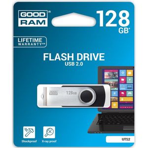 Goodram UTS2-1280K0R11 USB flash drive 128 GB USB Type-A 2.0 Zwart, Zilver
