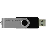 GoodRam - USB Geheugenstick - UTS3 - USB-A 3.2 - 64 GB - Zwart/Zilver