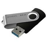 GoodRam - USB Geheugenstick - UTS3 - USB-A 3.2 - 64 GB - Zwart/Zilver