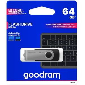 GoodRam - USB Geheugenstick - UTS3 - USB-A 3.2 - 64 GB - Zwart/Zilver